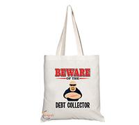 Coralgraph Inc TB863 Beware of the Debt Collector Novelty Present Gift Printed Eco-Friendly Stylish Long Handled Tote Shoulder Bag