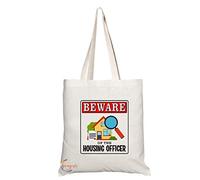 Coralgraph Inc TB991 Beware of the Housing Officer Novelty Present Gift Printed Eco-Friendly Stylish Long Handled Tote Shoulder Bag