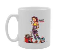 Coralgraph MG6267 Ms Mechanic Ceramic Mug - Ideal for Female Mechanics, Car Enthusiasts, and Automotive Workers - 11oz Coffee Mug with Empowering Design