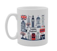 Coralgraph MG6431 - Novelty Gift Printed Coffee Ceramic Mug Featuring Great Britain 4 Design (London 1)