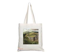 Coralgraph Natural Reusable Shopping Souvenir Tote Bag Featuring Cities and Landmarks in United Kingdom (Hadrian's Wall)