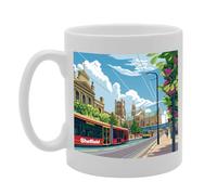 Coralgraph Novelty Gift Printed Coffee Ceramic Mug Featuring Cities and Landmarks in United Kingdom (Sheffield)
