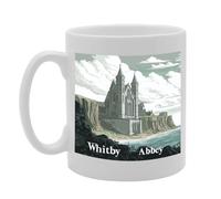 Coralgraph Novelty Gift Printed Coffee Ceramic Mug Featuring Cities and Landmarks in United Kingdom (Whitby Abbey)