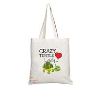 Coralgraph TB693 CRAZY TURTLE Lady Novelty Present Gift Printed Eco-Friendly Stylish Long Handled Tote Shoulder Bag