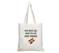 Coralgraph TB748 Who Needs Abs When You Can Have Kebabs Novelty Present Gift Printed Eco-Friendly Stylish Long Handled Tote Shoulder Bag