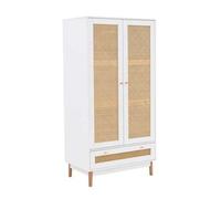 coralie wooden wardrobe with 2 doors 1 drawer in white oak