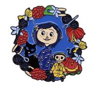 Coraline Cartoon Movie Tim Burton 1.6" Enamel Pin Badge, 4.06 cm, enamel, enamel