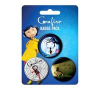 Coraline Key Art 3 Piece Large Badge Pack, Official Licensed Pin Badge Set