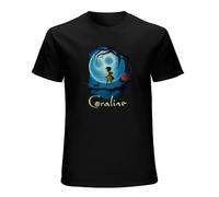 Coraline Movie Men's Black T-Shirt Unisex Tee Shirt S