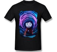 Coraline Movie Men's Summer Cotton Work Men's T-Shirt Black Unisex Mens Tees 3XL