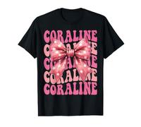 Coraline Name Coquette Bow Aesthetics for Women Girls Value Graphic T-Shirt