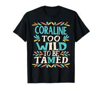 CORALINE Name Cute Retro Girls Wildflower CORALINE Name T-Shirt