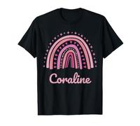 Coraline Name Personalized Funny Women Pink Rainbow Coraline Value Graphic T-Shirt