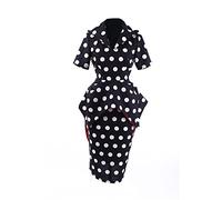 Coraline's Other Mother Cosplay The Beldam Costume Halloween Wicked Witch Outfit (M, White Polka Dot)