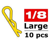 Corally Body Clips 45 Bent Large Gold Anodised 1/8 Scale RC Car 10 Pieces C-35124
