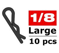 Corally Body Clips 45 Degree Bent Large Black 1/8 Scale RC Cars 10 Pack C-35122