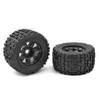 CORALLY MONSTER TRUCK TIRES XL 4S GRABBER GLUED ON BLACK RIMS C-00180-632