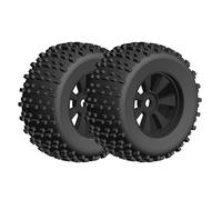 CORALLY OFFROAD 1/8 MONSTER TRUCK TYRES GRIPPER GLUED ON BLACK RIMS 1 PAIR