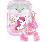Coralogo for Airpods 2nd/1st Generation Case - Quicksand Liquid Kawaii Cute Mujer Girl Women Sparkling Sparkle Glitter Bling Sparkly Purple Animal Pretty Estuche Keychain Girly for Airpod 2/1 Case