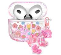 Coralogo for Airpods 3rd Generation Case - Quicksand Liquid Cute Girl Women Aesthetic Cover Sparkling Sparkle Glitter Bling Sparkly Adorable Candy Bear Keychain Girly for Airpods 3 Case