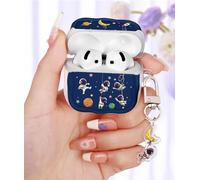 Coralogo for AirPods 4 Case for Women - Cute & Protective Kawaii Girls Girly Unique Design Cover with Cartoon Acrylic Keychain for Apple for AirPods 4th Generation Case, Astronaut