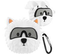 Coralogo for AirPods 4 Case with Keychain - Fashionable Stylish for Women Girls 3D Silicone Cute Patch Dog Design Kawaii Girly Girlish Unique Funny for Air Pods 4th Generation 2024 Cover