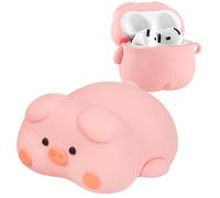 Coralogo for AirPods 4 Case with Keychain - Fashionable Stylish for Women Girls 3D Silicone Cute Pig Design Kawaii Girly Girlish Unique Funny for Air Pods 4th Generation 2024 Cover
