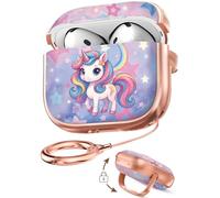 Coralogo for AirPods 5th/4th Case with Safety Lock for Women, Unicorn | Cute Girly Design with Wireless Charging, Hard Shell Protective Cover with Keychain and Phone Stand Scratch-Resistant