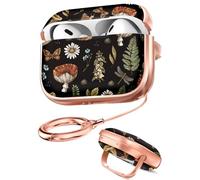 Coralogo for AirPods Pro2/Pro Case with Safety Lock - Cute Cartoon for AirPods Pro1/2 Generation for Women Girls Fashion Stylish Mushroom Pattern Design Kawaii Girly Girlish Hard Protective Cover