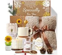Coralogo Spa Gift Baskets for Women - Get Well Soon, Self Care, Relaxing Sunflower Gift Basket, 11pcs Spa Sets for Women, Luxury Gifts for Her Birthday Valentines Day Mothers Day