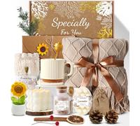 Coralogo Spa Gift Baskets for Women - Get Well Soon, Self Care, Relaxing Sunflower Gift Basket, 12pcs Spa Sets for Women, Luxury Gifts for Birthday Christmas Valentines Day Mothers Day