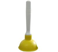Coralpearl Hand Drain Plunger Small Force Pump Cleaner Plumber Helper Unclogger Tool Short Little Clog Remover for Kitchen Sink, Bathroom Toilet, Shower Tub in 4 Inch Cup 9" Bar Handle (Yellow)
