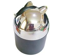 Coralpearl Smokeless Metal Steel Ashtrays for Cigarettes Cigars with Covered Stainless Push Down Flip Top Lid Portable Windproof Ash Tray Bucket for Home Tabletop,Patio,Sand,Car,Auto,Outdoor,Indoor