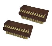 Coralpearl Wooden Nail Brush Cleaner Rosewood Two Sided in Natural 100% Boar Bristle for Cleaning Hand Finger Foot Toe, Fingernail Toenail Scrub Brush for Men Women Kids Manicure Pedicure Care (2)