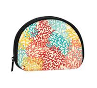 Corals ColorfulSmall Makeup Sanitary Napkin Storage Bag,Women's Cosmetic Coin Purse