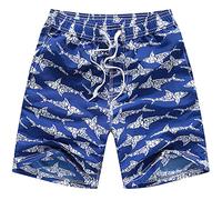 Coralup Boys Beach Shorts Swim Trunks Quick Dry Swimwear Boardshort Blue 7-8Y
