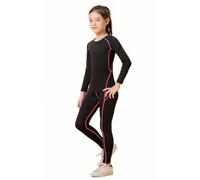 Coralup Compression Sets Sport Base Layer Kids Thermal Underwear Suits Fitness Clothing 2PCS Pink 8-9Years