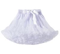 Coralup Girls White Layered Petticoat Pettiskirts Fluffy Tutu Ballet Dance Mini Skirt 8-10Years