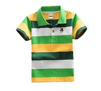 Coralup Kids Boys Short Sleeve Polo Shirt Summer Stripe T- Shirt Lapel Cotton Tops for Children 12-13 Years