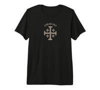 Coram Deo Latin Phrase Vintage Cross Symbol Graphic Premium T-Shirt