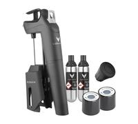 Coravin Timeless Three Plus Wine Preservation System - by-The-Glass Wine Saver - with 2 Pure Argon Gas Capsules & Wine Aerator - Black
