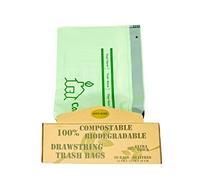 Coraz Home Extra Strong Premium Garbage Bags Compostable DROWNSTRING Biodegradable Bin Liners 6L/10L/30L Food Waste Bags Made from Plants with Certificate EN13432 for Home & Kitchen in Kraft Box