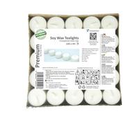 Coraz Home - Premium Tealights Soy Wax Transparent Clear Cup Tea Lights with 4 Hours or 7-8 Hours Burning Time Pure White Wax Unscented Night Lights Candles Vegan Wax Non-Toxic