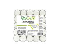 Coraz Home Tea Lights, 100 Unscented Natural Wax Candles | Keeps candlelight visible through the clear transparent finish, with each tealight designed for a 4-hour burn