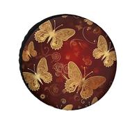 Corazones De Amor Mariposa Dorada Cubiertas De Las Ruedas Impermeable Funda Rueda Repuesto Weatherproof Cubierta Para Ruedas De Repuesto Para Camión Accesorios Autocaravana