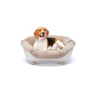 Ferplast Cat & Dog Bed - Washable, Raised, Plastic, Breathable & Antislip - SOFA' THRONE 73 x 55 x h 32 cm, White