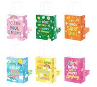 Corbekel 24 Pcs Motivational Quote Team Staff Gift Bags in 6 Styles, Inspirational Motivation Back to School Gift Bags for Students