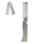 Corbin Beard Style - Stainless Steel Pocket Groomer, Moustache Shaping | Compact Hair Liscing Comb for Facial Hair Care for Men, Quote Cutting Kit
