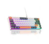 CORBOBO 60 Percent Keyboard,RGB Backlit Gaming Keyboard USB-C Wired,Portable 68 Keys Compact Mini Keyboards for Business Trips,Office,PC Games (SK968,Grey&Orange)