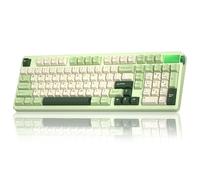 CORBOBO LEOBOG A98-96% Mechanical Keyboard Wireless, Tri-Mode BT5.0/2.4GHz/USB-C, Creamy Keyboard with Number Pad, Gasket Structure Hot Swappable, RGB Backlit Green Gaming Keyboard with Knob for PC